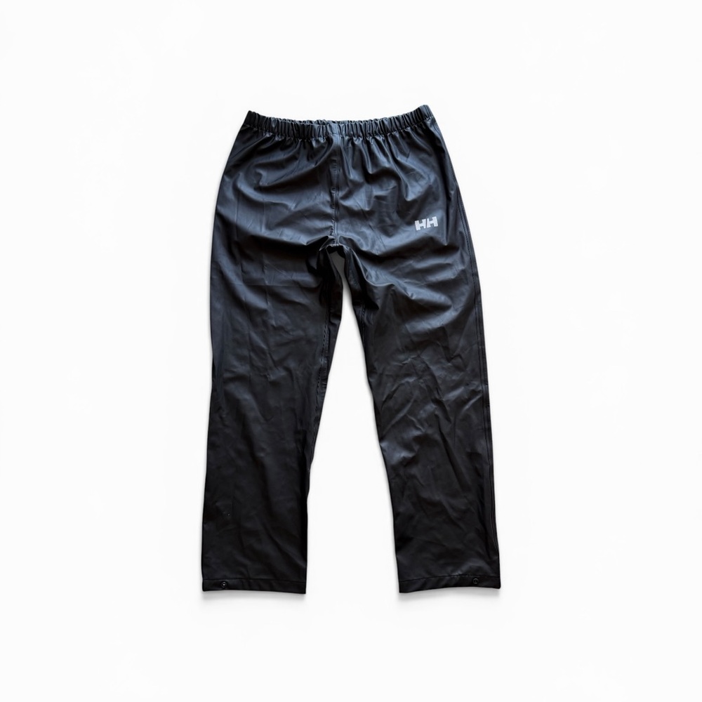 Helly Hansen HH Black Rain Pants Youth Size 16 Waterproof Elastic Waist Unisex
